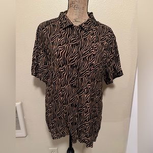 Urban Outfitters Tiger Stripe Button Up